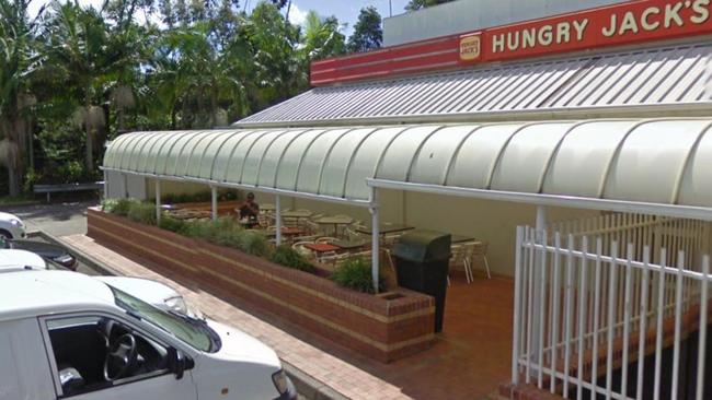 Ronald Matthew Fuller choked a woman on the floor outside a Hungry Jacks after she tried to stop him from beating his Staffy.