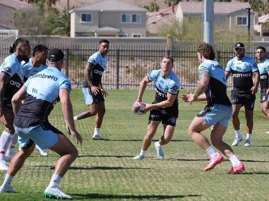 Blayke Brailey during an opposed drill. Picture: Ethan Miller/GETTY