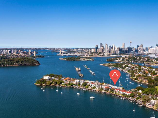 The property sits near the end of the Birchgrove peninsula.