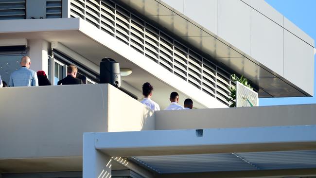 Townsville junior and NFL bound Valentine Holmes marries high school sweetheart Natalia O'Toole in Townsville. (Val far right). Picture: Alix Sweeney