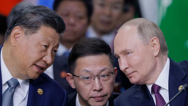 Russian President Vladimir Putin and Chinese President Xi Jinping in Kazan, Russia, on October 24, 2024. Picture: AFP