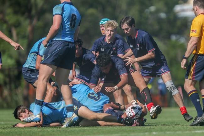 TAS First XV rugby action between St Columban's and Canterbury on Saturday, May 24, 2025. Picture Stephen Archer.