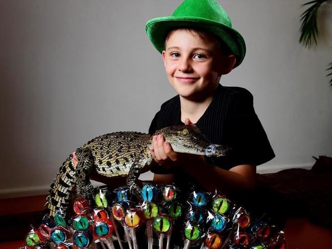 Angus Copelin-Walters from Darwin has found sweet success selling crocodile-themed confectionery in the top end, and beyond. Picture: Supplied