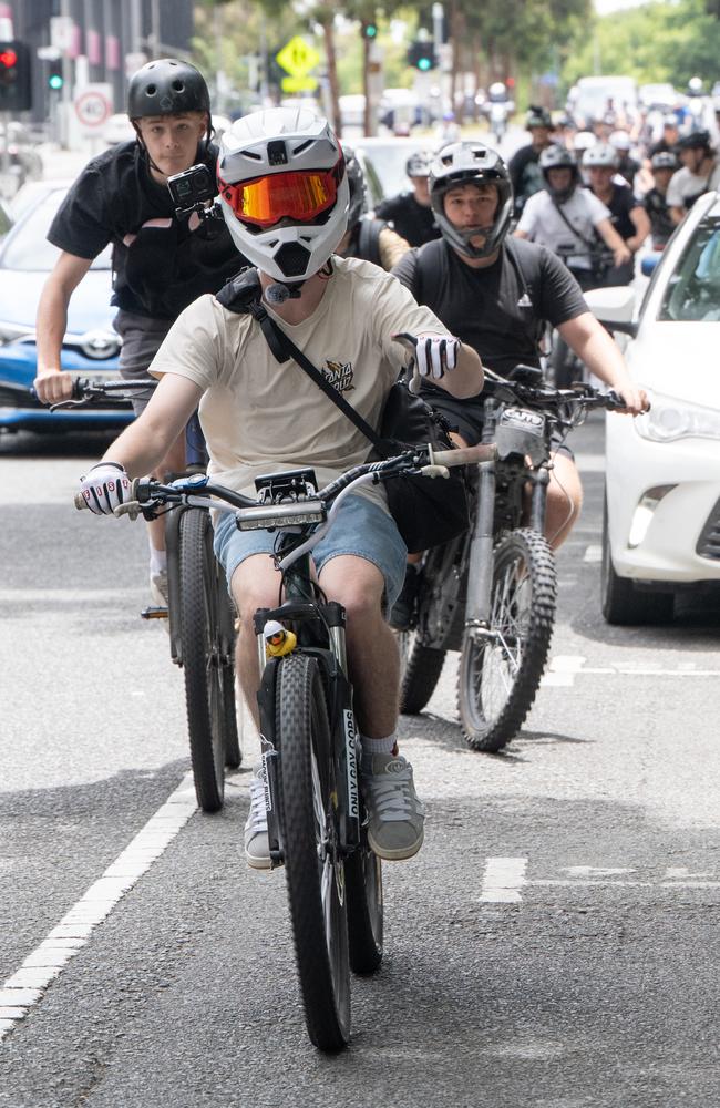 The youths have been seen riding where bikes are prohibited. Picture: Tony Gough