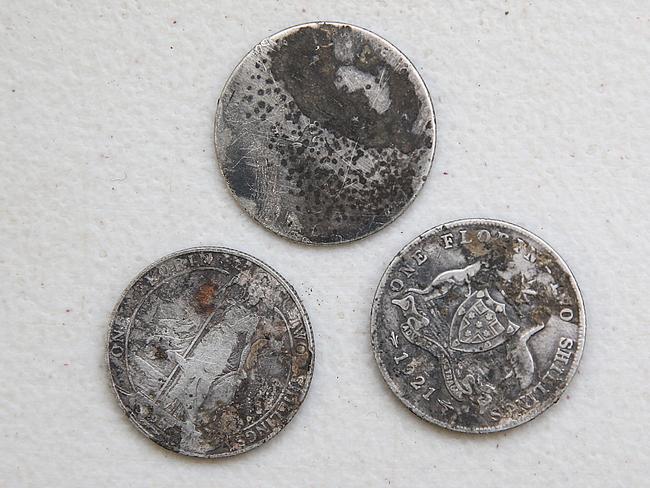 Three Florin silver coins. Picture: Ian Currie