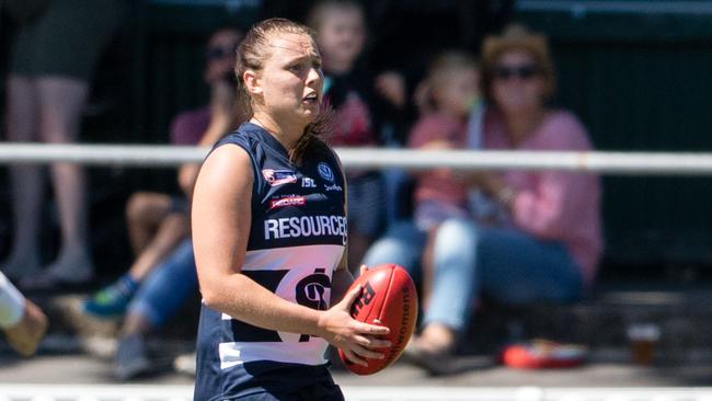 South Adelaide defender Lisa Whiteley has been drafted by GWS. Picture: Nick Hook