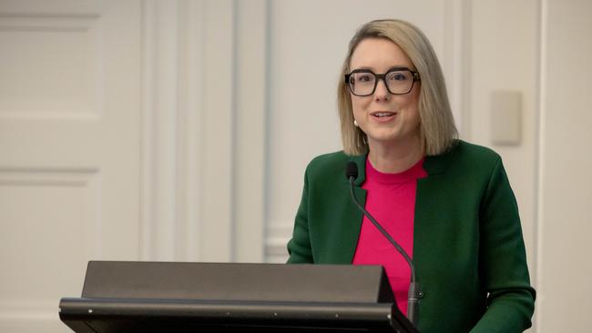 Fiona Cunningham delivers last year’s budget. Picture: Richard Walker