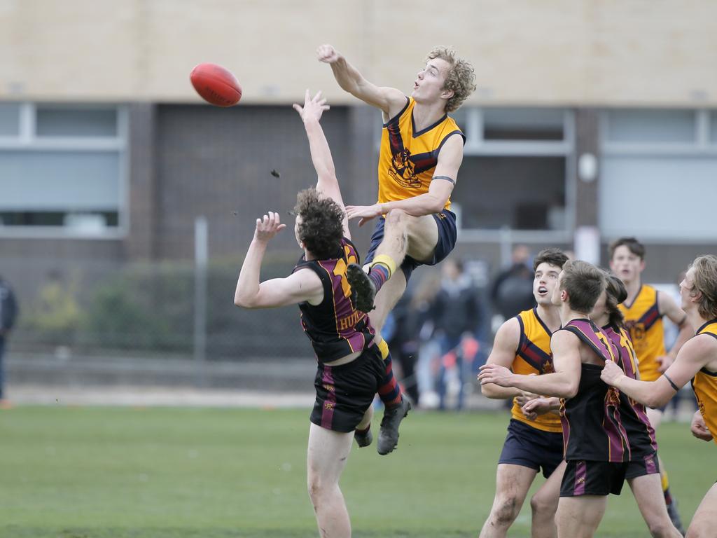 Hutchins 1st XVIII versus Scotch Oakburn in the Sports Association of Independent Schools Australian Rules grand final. Picture. PATRICK GEE