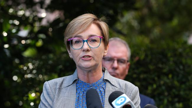 SYDNEY, AUSTRALIA: Newswire Photos: APRIL 24 2024: Minister for the Prevention of Domestic Violence and Sexual Assault, Jodie Harrison and Attorney General Michael Daley address the media in a press conference to make an announcement in Sydney. Picture: NCA Newswire / Gaye Gerard