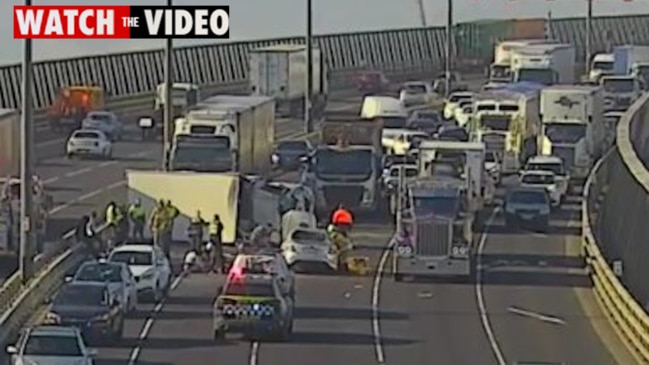 Horrific crash closes West Gate Bridge