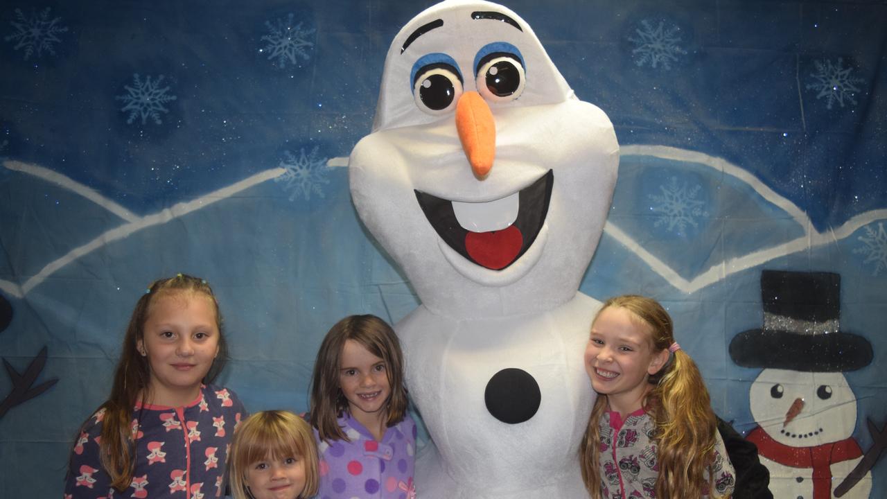 Sienna Zanatta, Maggie and Brigid O'Dea with Molly Koek at the Blue Light Disco. Photo: Alex Nolan / Stanthorpe Border Post