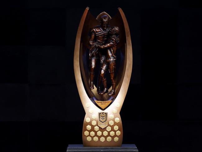 SYDNEY, AUSTRALIA - SEPTEMBER 05:  The NRL Premiership Trophy is seen on display during the 2022 NRL Finals Series Launch at Telstra on September 05, 2022 in Sydney, Australia. (Photo by Matt King/Getty Images)