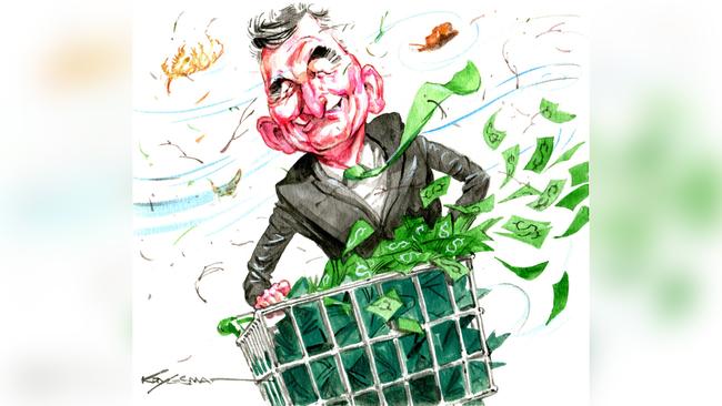 Woolworths CEO Brad Banducci. Illustration: Sturt Krysgman