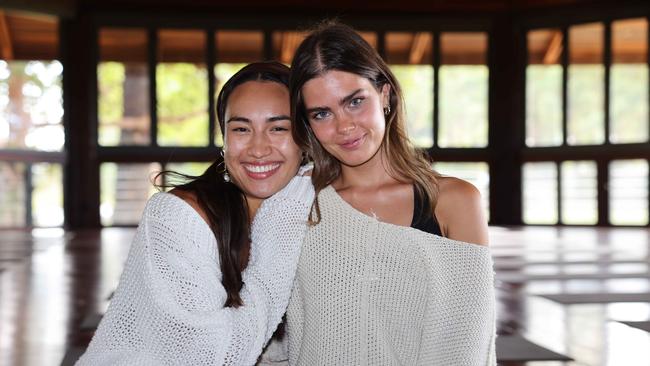 Demi MacCallum and Mia Kirwan at the INIKA Organic serum foundation launch at Gwinganna Lifestyle Retreat for Gold Coast at Large. Picture, Portia Large.