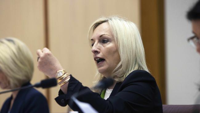 Australia Post chief executive Christine Holgate questioned over the Cartier watches during Senate estimates in Canberra. Picture: Gary Ramage