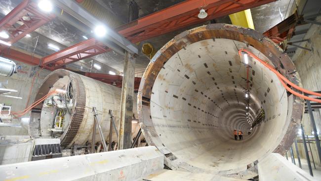 The Melbourne Metro Rail Tunnel project has proved problematic for infrastructure company John Holland. Picture: Craig Hughes