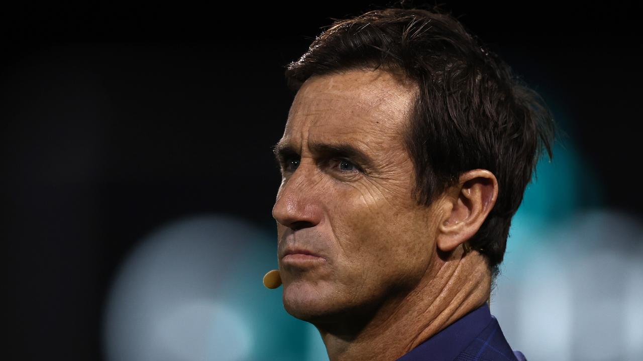 PENRITH, AUSTRALIA - SEPTEMBER 09: Channel 9 commentator and former player Andrew Johns looks on before the NRL Qualifying Final match between the Penrith Panthers and the Parramatta Eels at BlueBet Stadium on September 09, 2022 in Penrith, Australia. (Photo by Matt King/Getty Images)