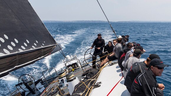 The Sydney supermaxi Comanche out training ahead of the Sydney to Hobart. Pic: Andrea Francolini.