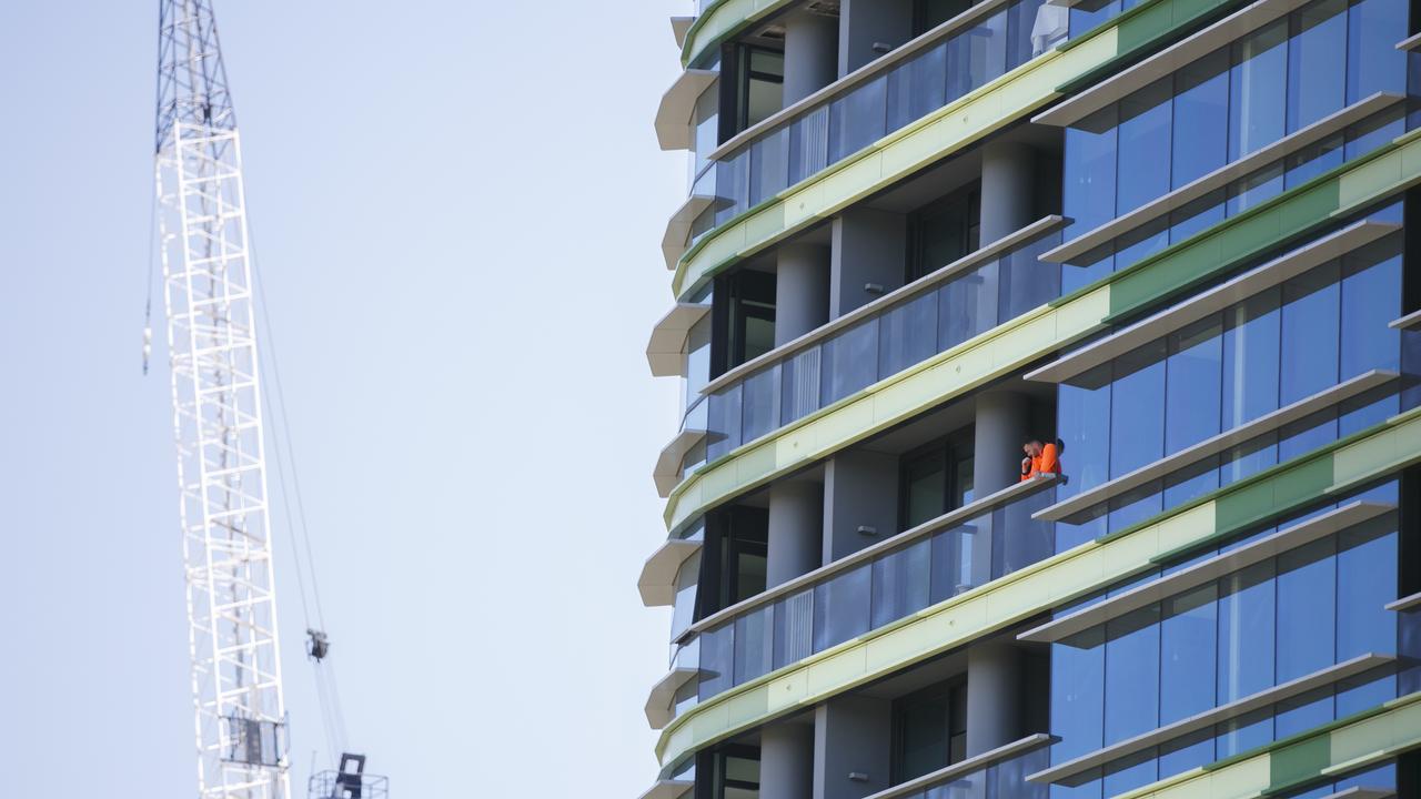 The Opal Tower complex is undergoing remediation work due to large cracks forming in the building. Picture: Tim Pascoe