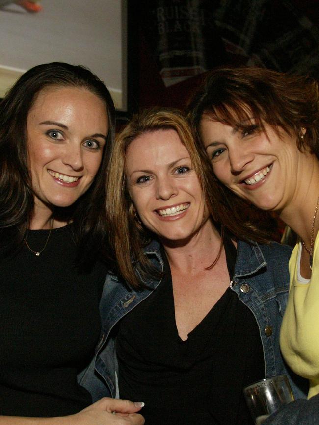 Karen Roth, Ellen Pascoe and Leah Campbell at Surfers Paradise Beer Garden in 2004.