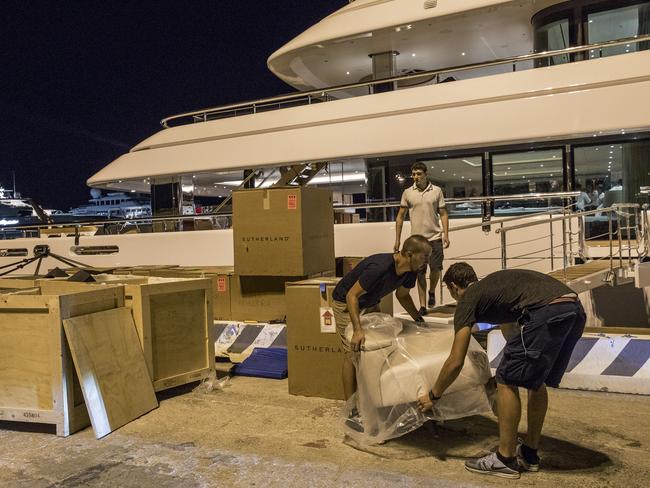 Yacht IJE having the last finishing touches and deliveries at Benetti in Livorno. Picture: Ella Pellegrini