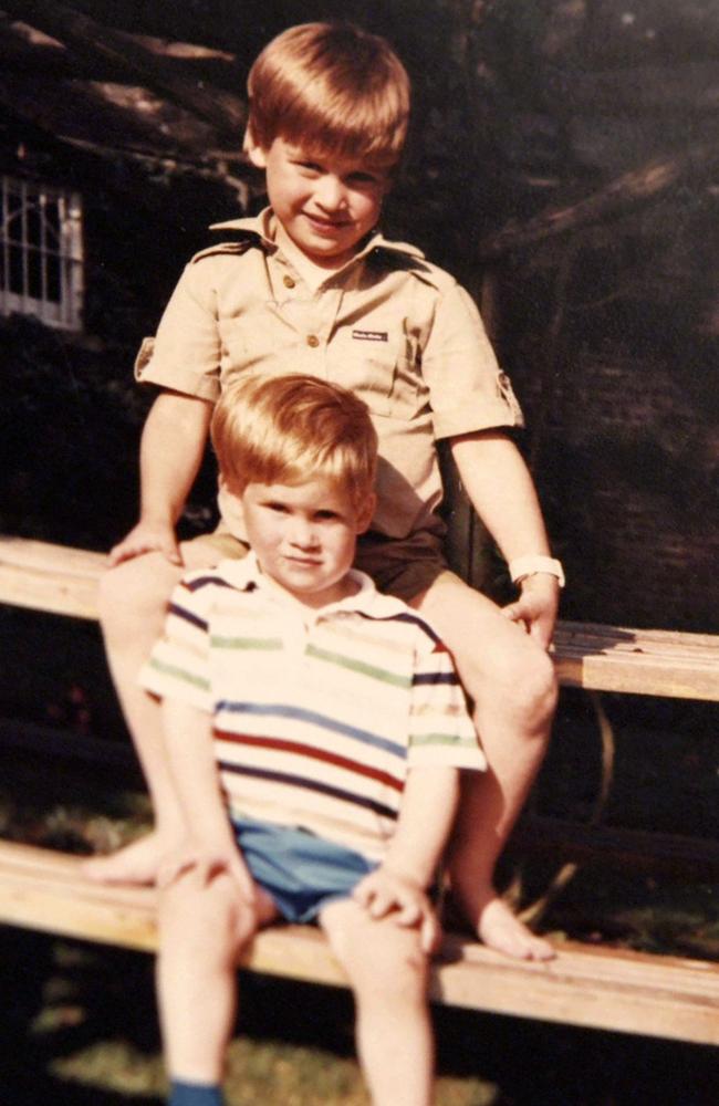 A photo of Prince William and Prince Harry, released from Diana’s personal collection. Picture: AFP