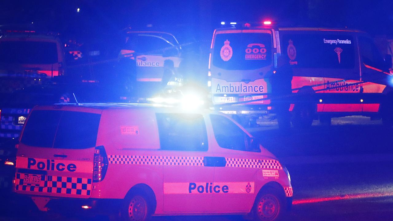 Emergency services pictured at a police shooting in Upper Mt Gravatt, Brisbane 5th of August 2020.  (Image/Josh Woning)