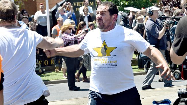 Protesters clash on Melton streets. Picture: Mike Keating.