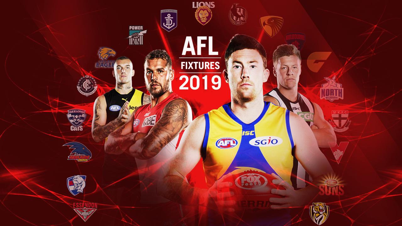 AFL fixture 2019 Full draw games times venues for AFL season