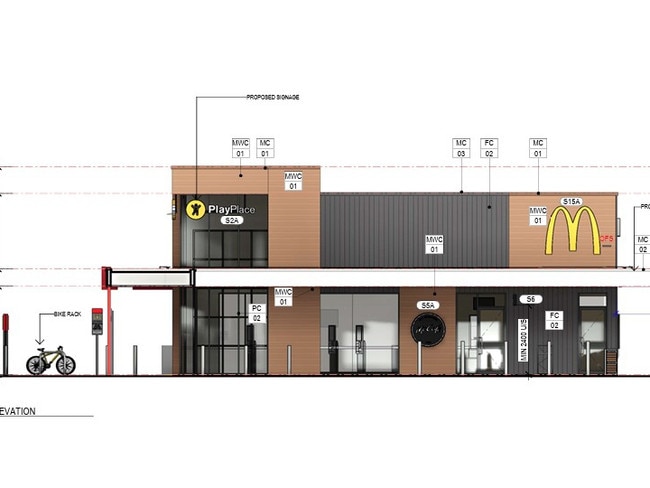 An artist's impression of the proposed McDonald's fast food restaurant at Manly Vale. Picture: Webber Architects