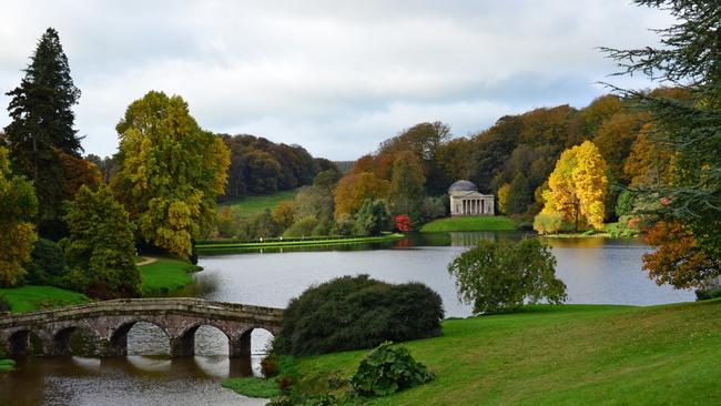 A lake in Stourhead Gardens, Somerset.