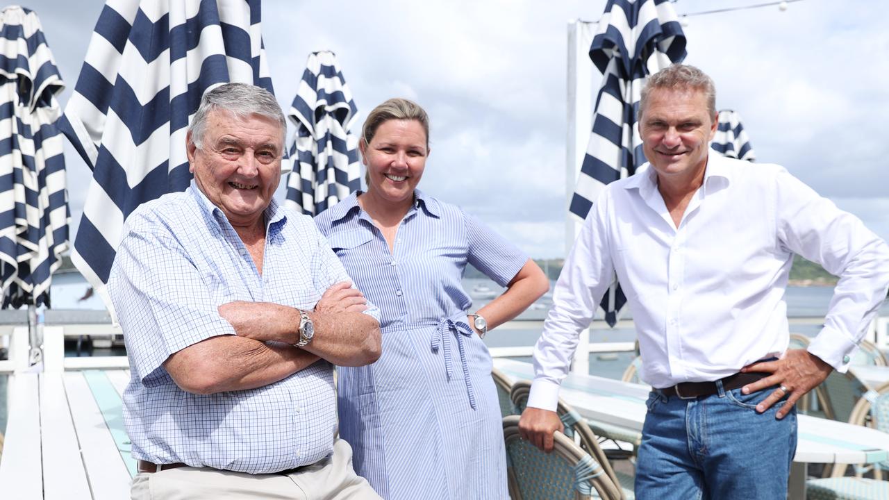 Billionaire Publican Arthur Laundy with his daughter Danielle and her husband Shane Richardson at Watsons Bay Hotel. Picture: Jane Dempster