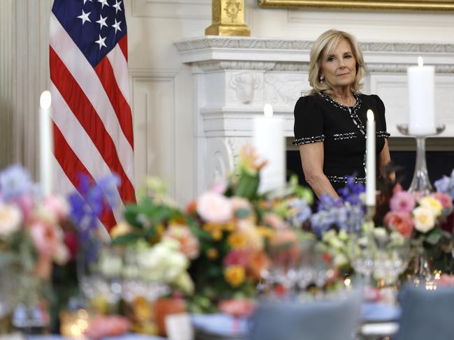 First Lady Jill Biden looks on during the Australian State Dinner media preview. Picture: Getty Images