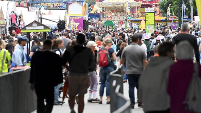 Royal Easter Show crowds return after a fatal stabbing on Monday that left a 17-year-old dead and another person remains in hospital. Picture: NCA NewsWire / Jeremy Piper