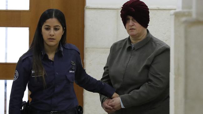 Malka Leifer, a former Australian teacher accused of dozens of cases of sexual abuse of girls at a school, arrives for a hearing at the District Court in Jerusalem. Picture: Ahmad Gharabli/AFP