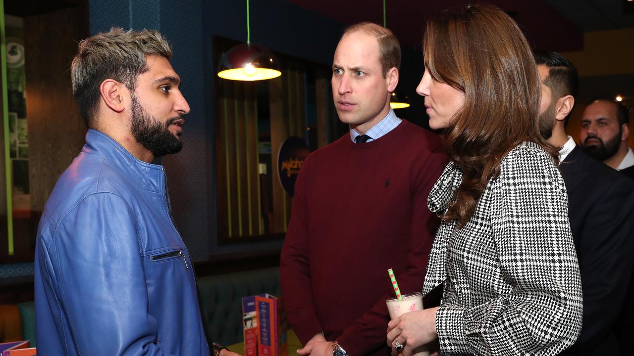 Prince William and Kate spoke with British-Pakistani boxer, Amir Khan, during their visit. Picture: Chris Jackson/Getty Images