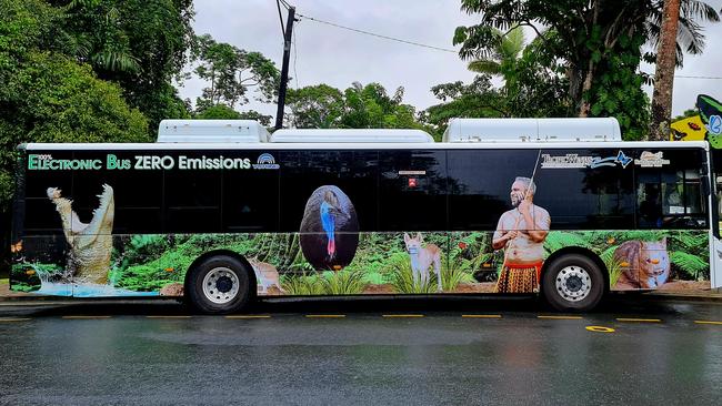 An bus powered by electricity in Cairns. Picture: Danica Clayton