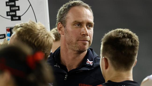 Essendon coach Ben Rutten wasn’t sure when the season began how soon his players could realise their potential. Picture: Michael Willson/AFL Photos via Getty Images