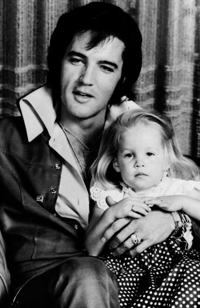 Elvis Presley and daughter Lisa Marie.