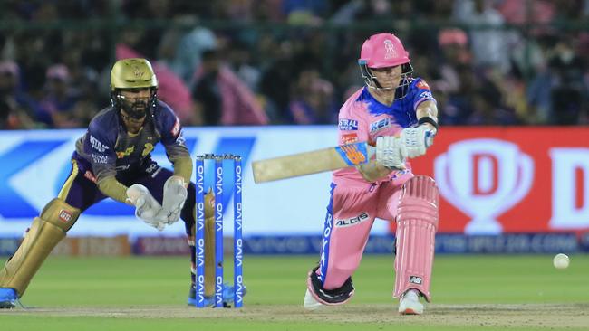 Steve Smith finished unbeaten on 73 for the Rajasthan Royals. Picture: AP Photo/Vishal Bhatnagar