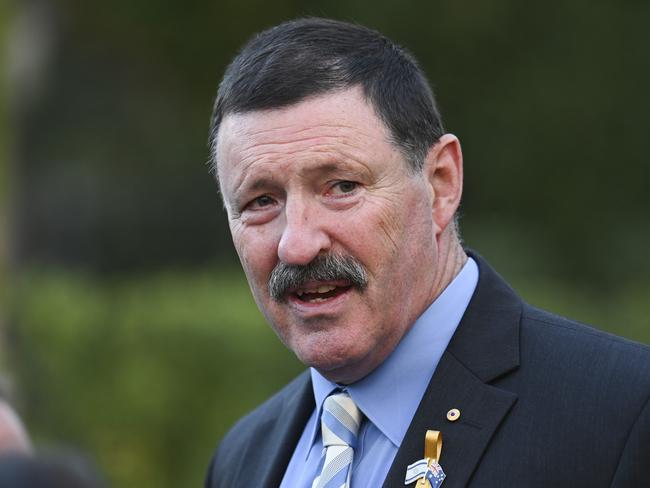 CANBERRA, Australia - NewsWire Photos - October 7, 2024:  Mike Kelly attends the October 7th vigil at the Israeli Embassy in Canberra. Picture: NewsWire / Martin Ollman