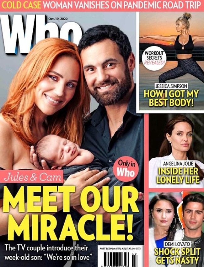 The couple show off baby Ollie on Who Magazine.