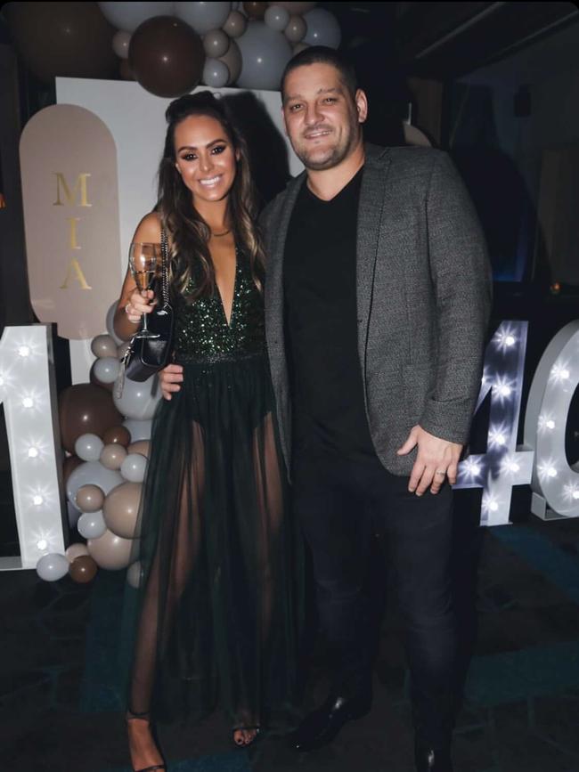 Mia and Brendan Fevola at their joint birthday party