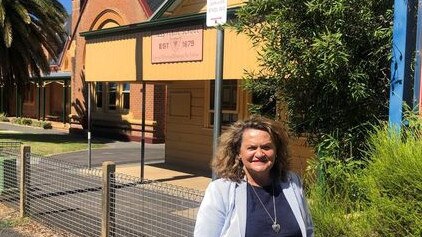 Member for Goulburn Wendy Tuckerman at Yass Public School – one of the schools to benefit from school zone safety funding in the Goulburn electorate.