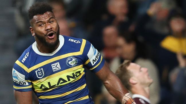 Maika Sivo has become a cult figure at the Parramatta Eels. Picture: AAP Image/Brendon Thorne