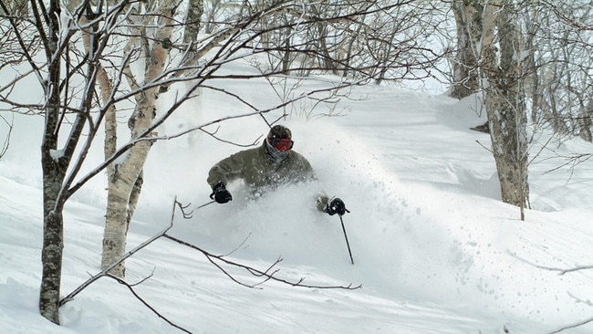 Snow skiing in Hanazono.