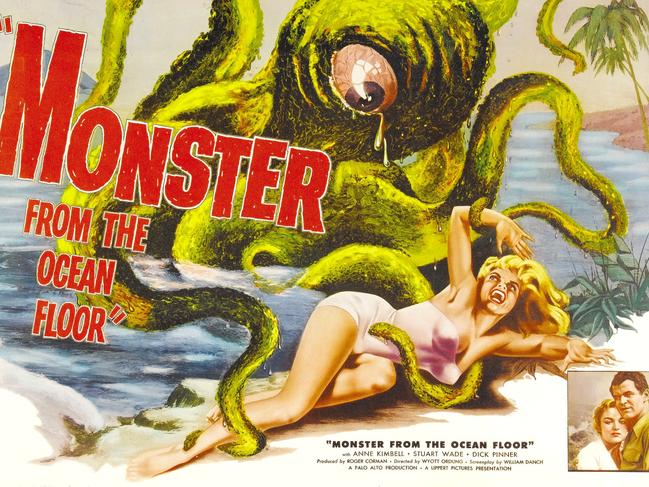 A poster for the 1954 film The Monster From the Ocean Floor. Lippert Pictures and National Screen Service Corp.