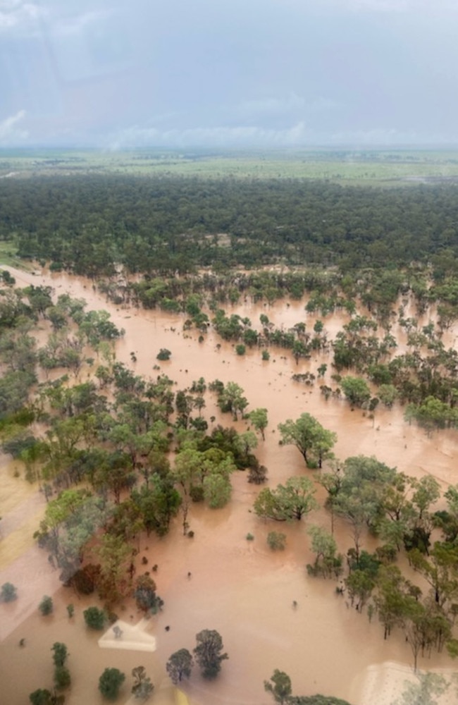 Flash flooding near Clermont made it difficult for a RACQ CQ Rescue crew to perform a rescue on the Gregory Development Rd about 120km north of Clermont on Thursday, November 25, 2021. Picture: RACQ CQ Rescue