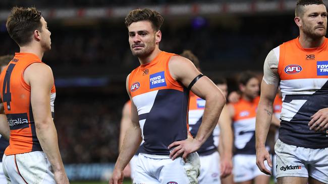 Stephen Coniglio after the semi-final loss to Collingwood. Picture. Phil Hillyard