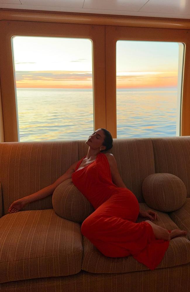 The reality star posted plenty of pics aboard a yacht. Picture: kyliejenner/Instagram